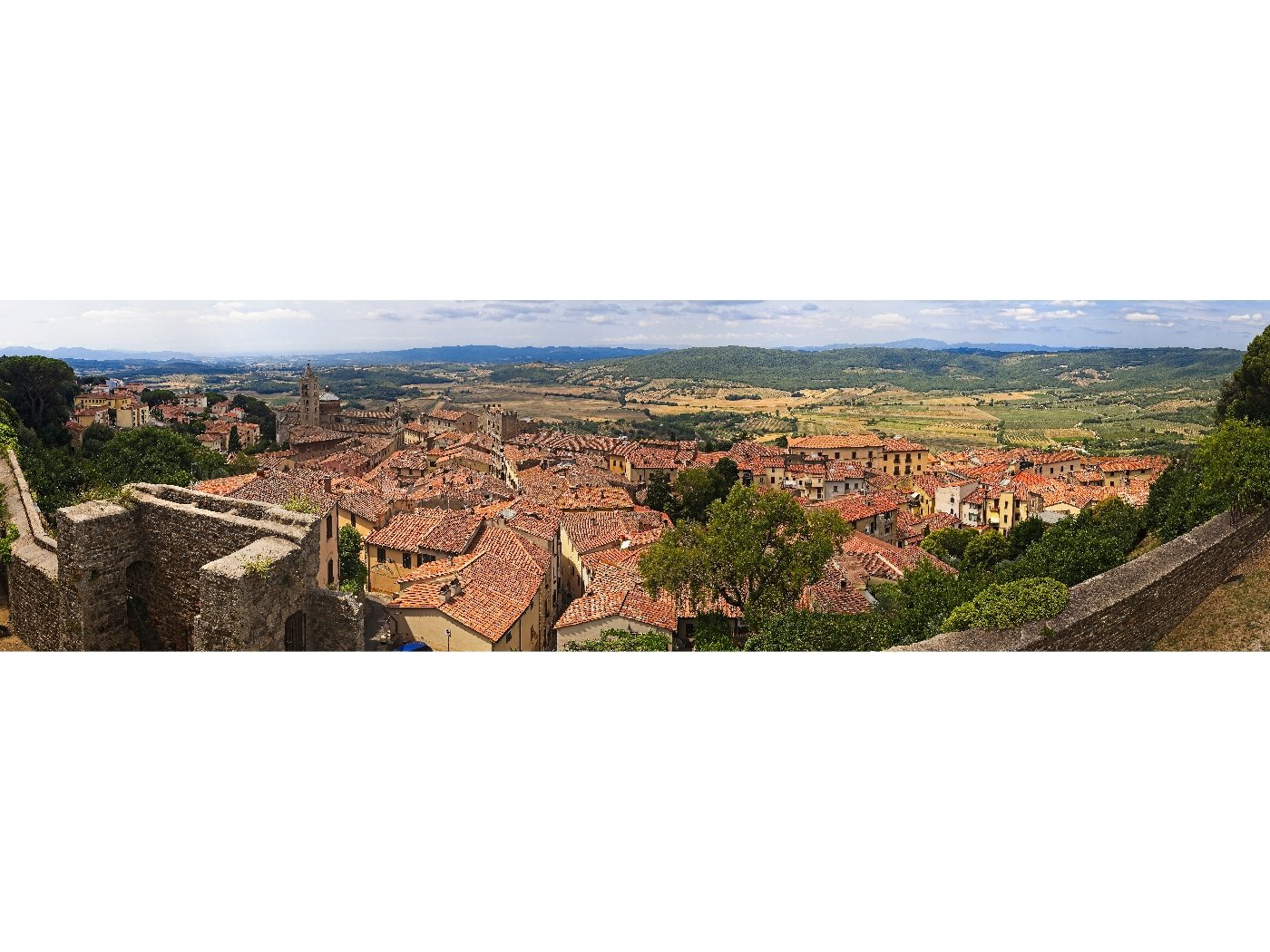 Panorama from city wall in Massa Marittima, Italy